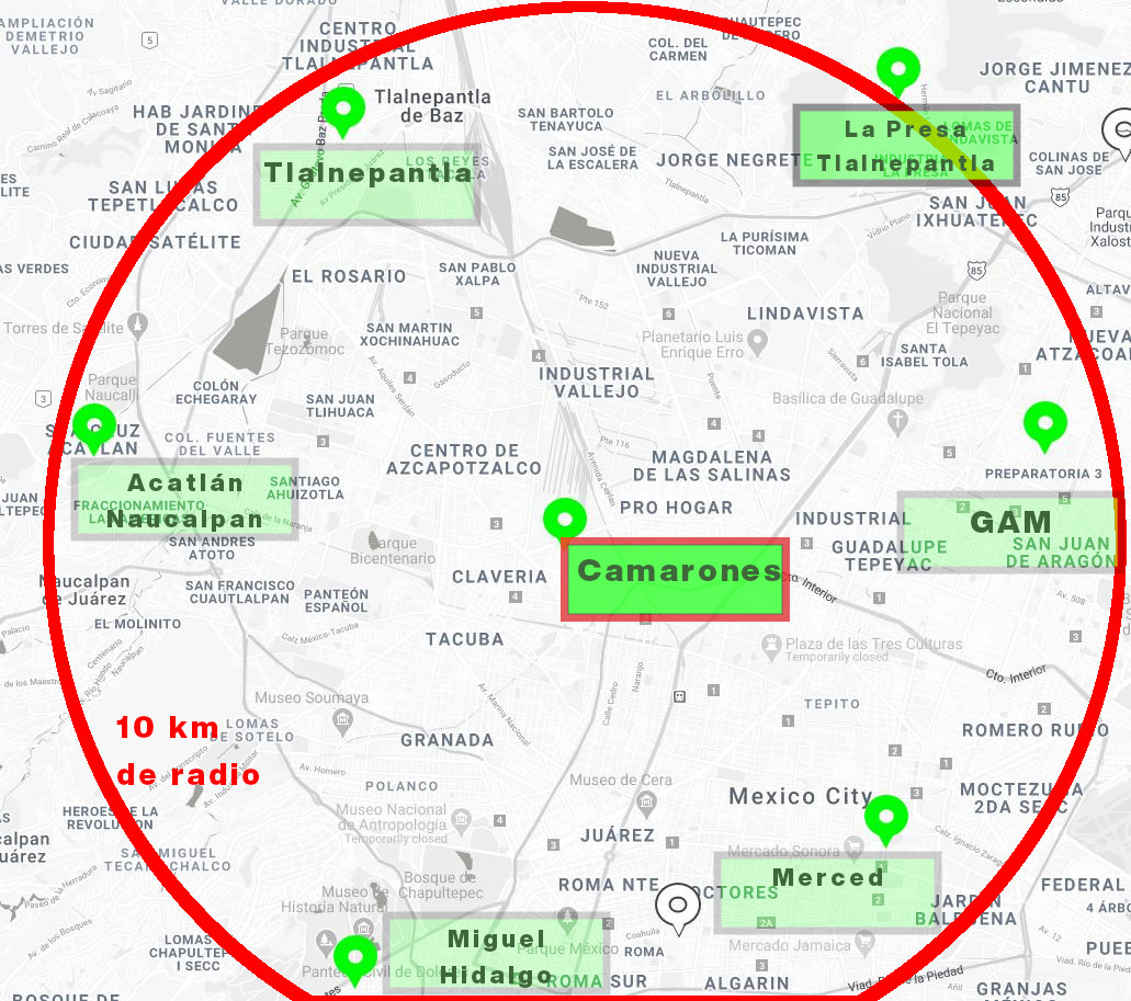 Mapa de Estaciones Cercanas